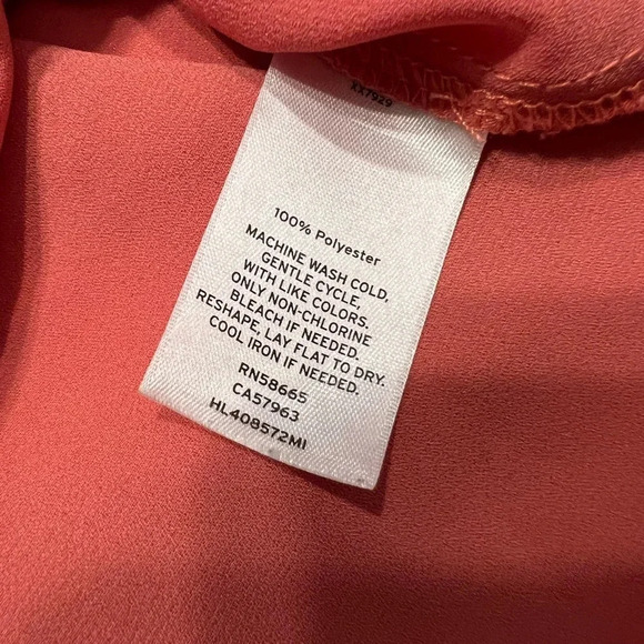 CHELSEA28 Blouse Top Wrap Front Drape Waist V-Neck - Picture 4 of 4